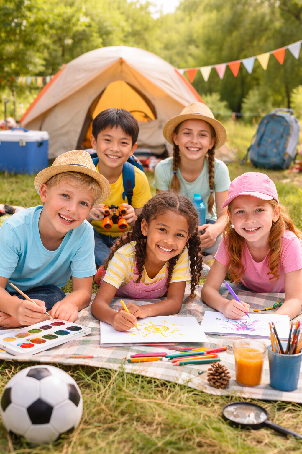 Příměstský tábor — děti na louce